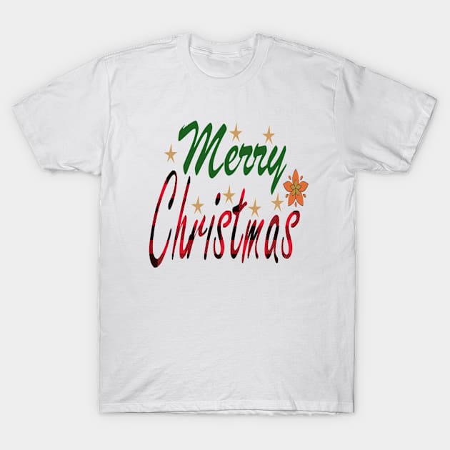 Merry Christmas Buffalo Plaid T-Shirt by sara99